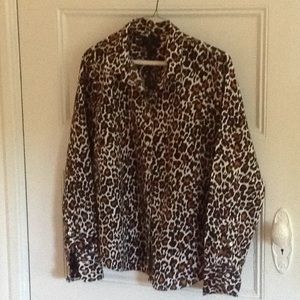 J Crew Leopard Linen Shirt